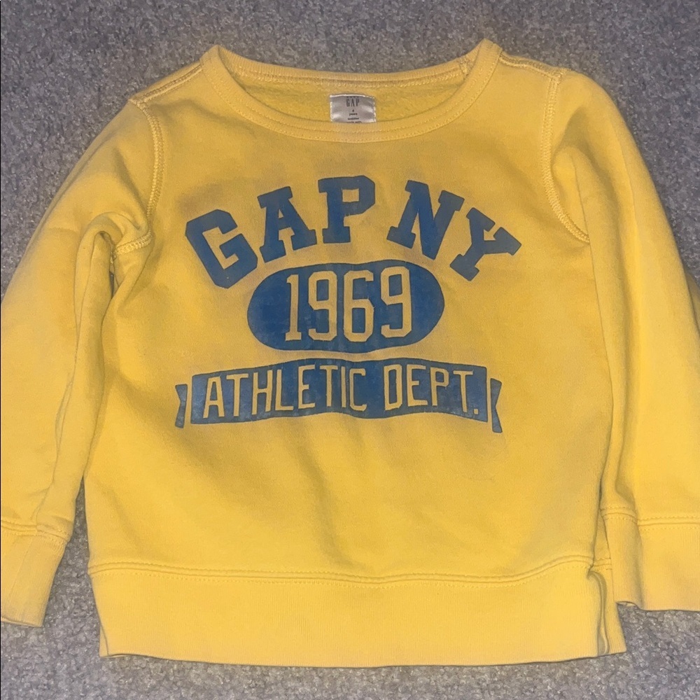 GAP Yellow Sweatshirt with Blue Print